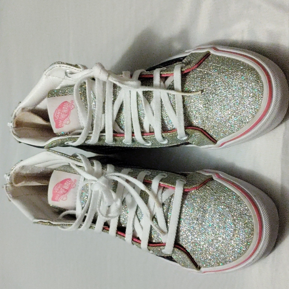 Prelove Kids Girls Unicorn Silver Glitter High Top Sneaker